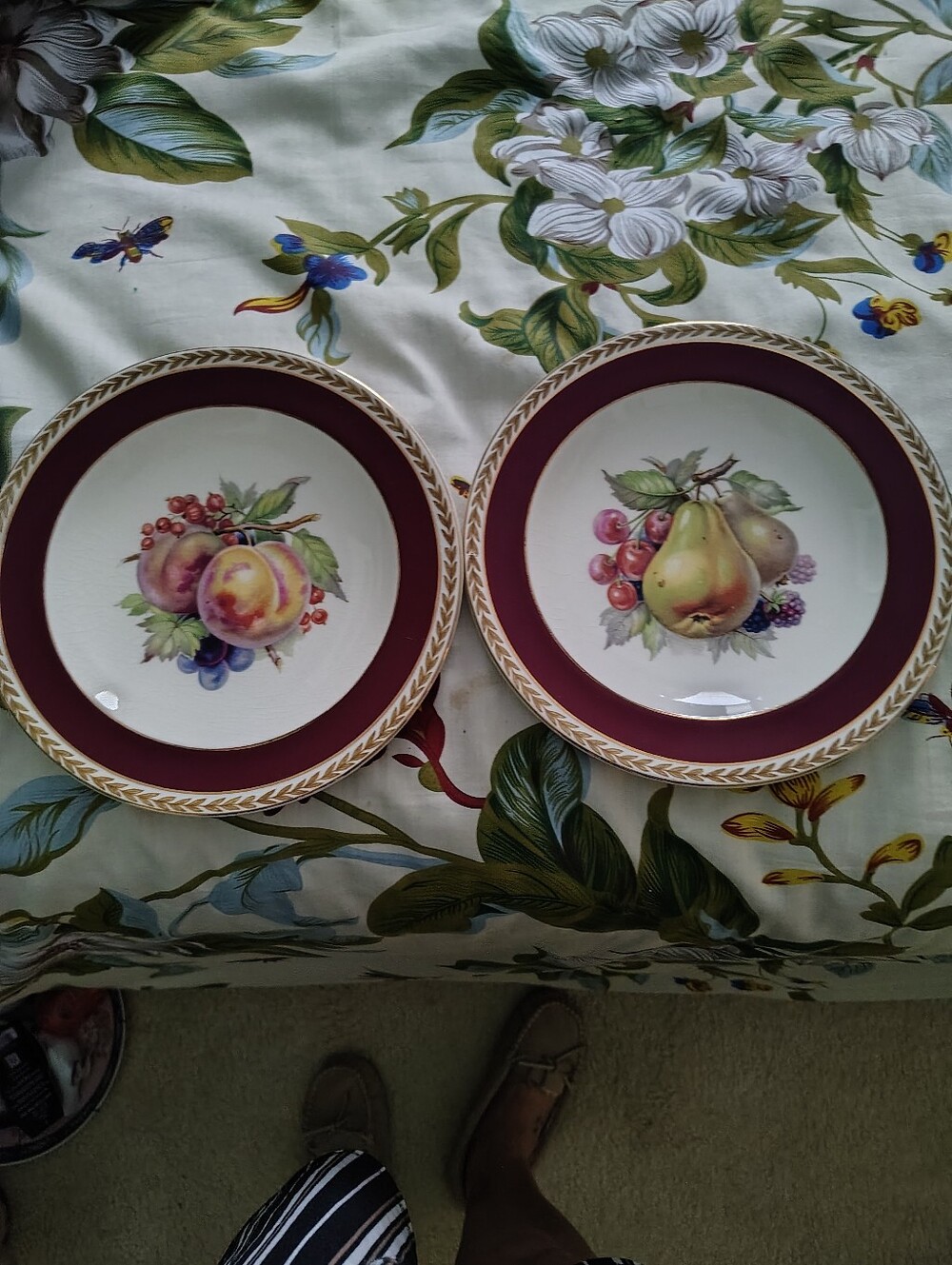 Vintage Crown Ducal AGR & Company England Pair Of Fruit Decorative Plates